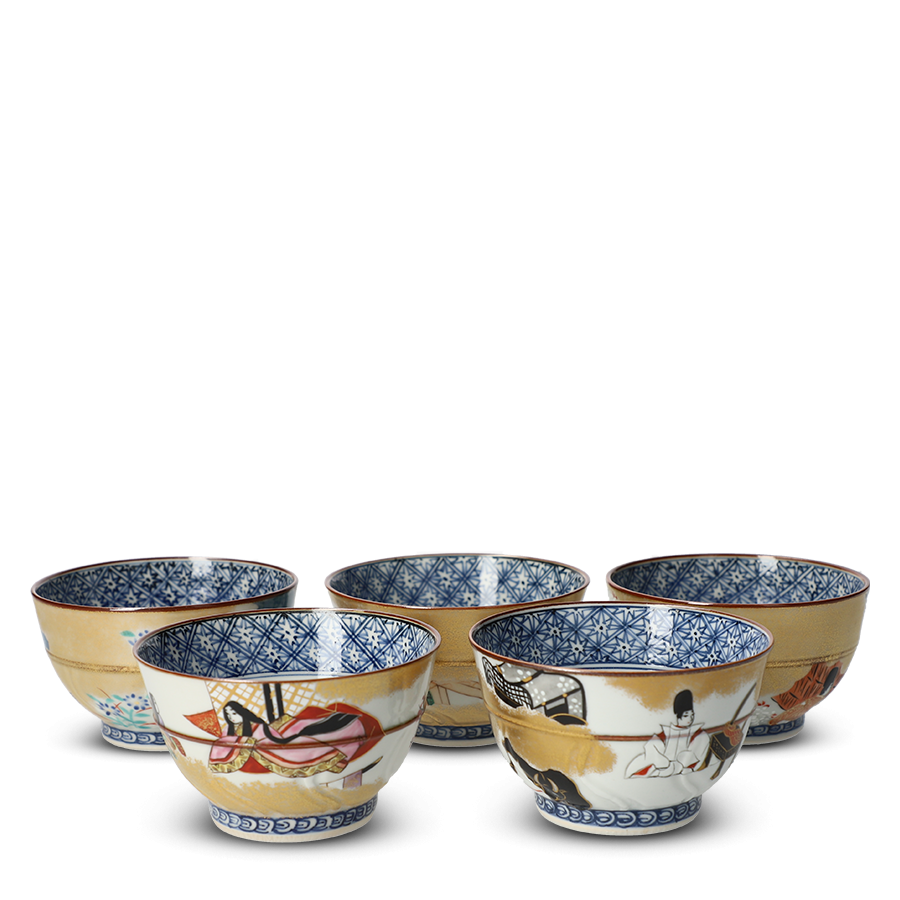 Teetasse Japan Porzellan 5er Set Genji-Monogatari