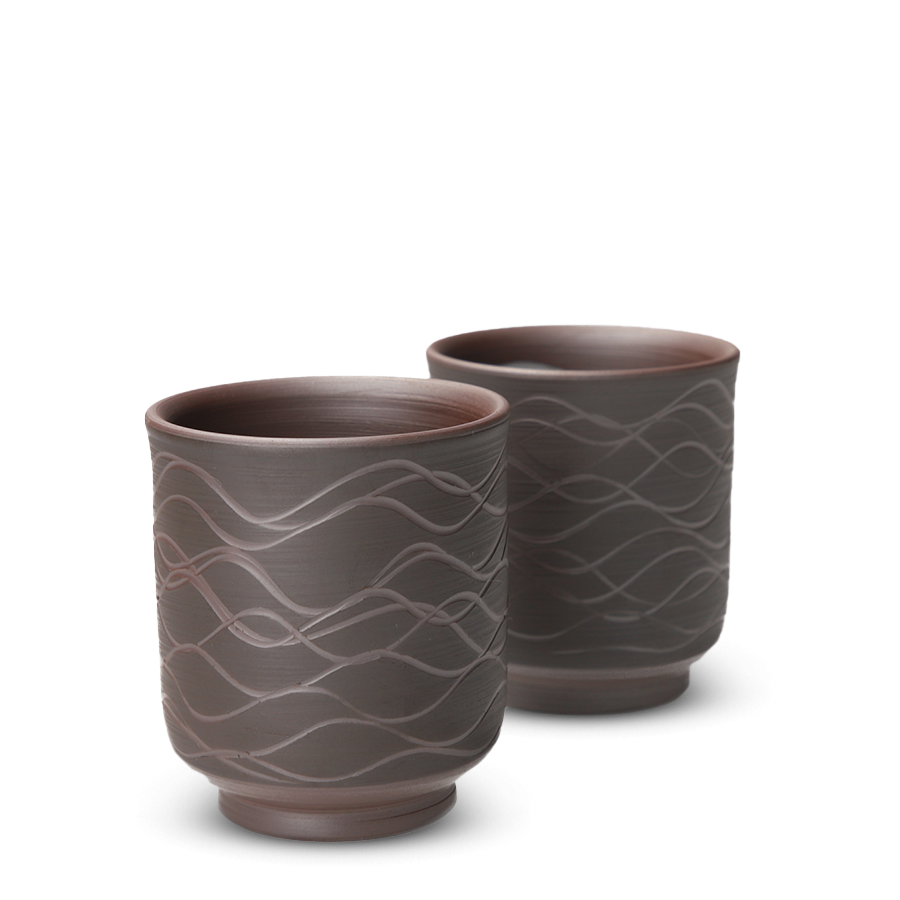 Coffret de deux tasses à thé Suigetsu du Japon Coffret de deux tasses à thé Suigetsu du Japon