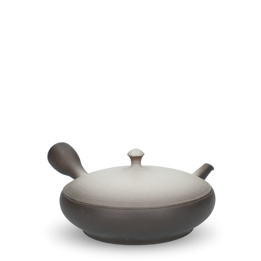 Kyusu Tokoname Junzo Maekawa Bokashi noir et blanc