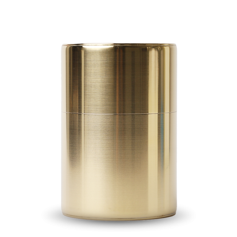 Tea Caddy Kaikado Brass Push Down Lid 200g Tea Caddy Kaikado Brass Push Down Lid 200g
