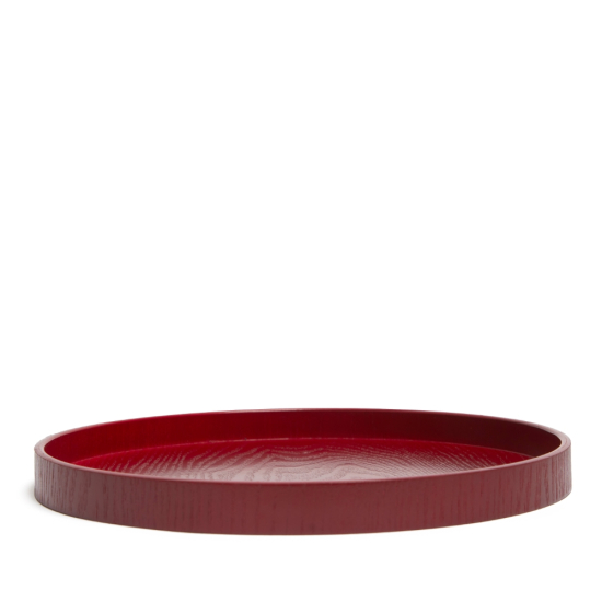 Teetablett Rund Rot