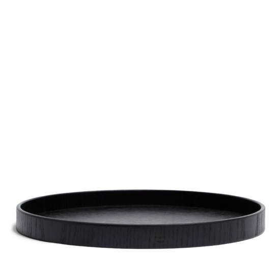 Teetablett Rund Schwarz
