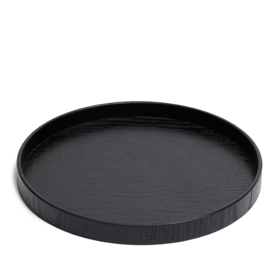 Teetablett Rund Schwarz