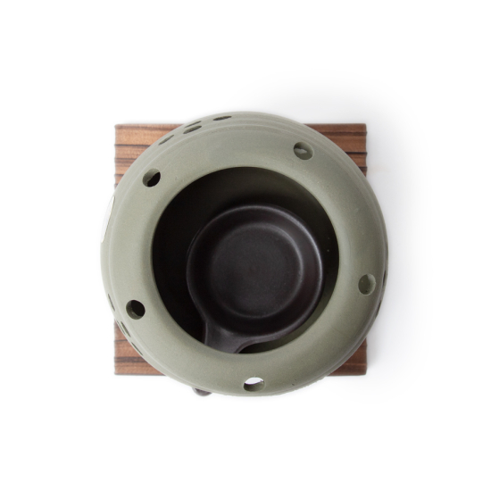 Incense burner tea & gentle glow green