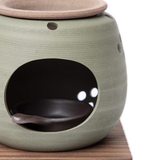 Incense burner tea & gentle glow green