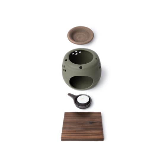 Incense burner tea & gentle glow green