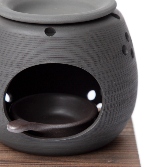 Réchaud Noir Pour Le Fumage Du Thé, Consumation Lente