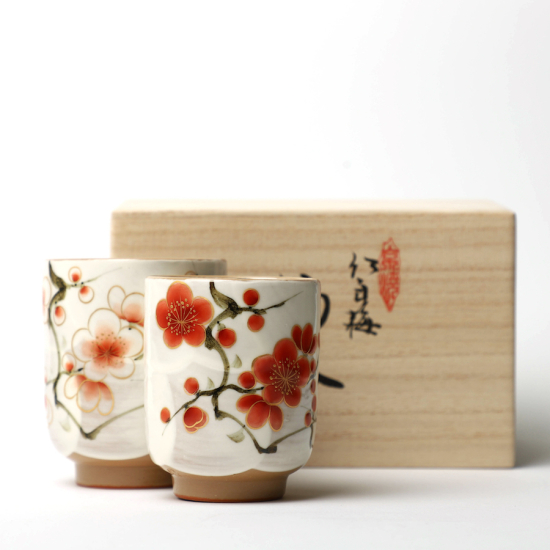 Teetassen Set Japan Tōan Ume Yunomi 2er Set
