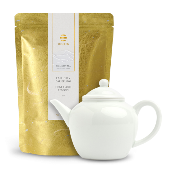 Coffret théière en porcelaine & Lady Orange