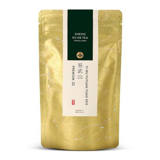 Thé Pu Erh - Sheng Yi Wu Fuyuan Yuan 2013 Sans Pesticides, 50g