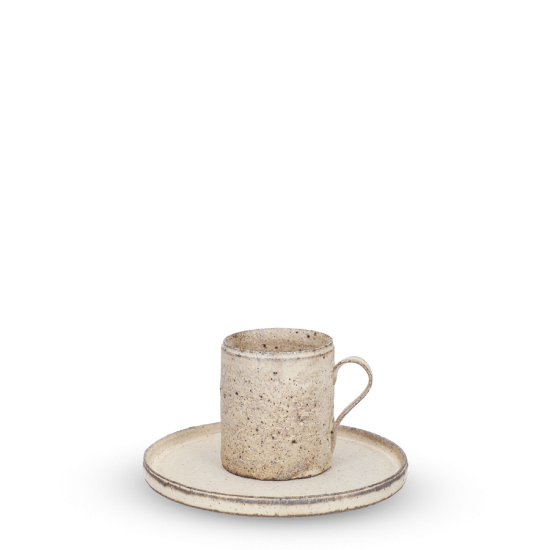 Takashi Endoh demi-tasse et soucoupe blanches