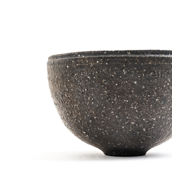 Japanese Tea Bowl Black Round