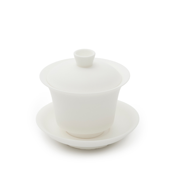 Gaiwan Dehua Porcelain Matt Weiß