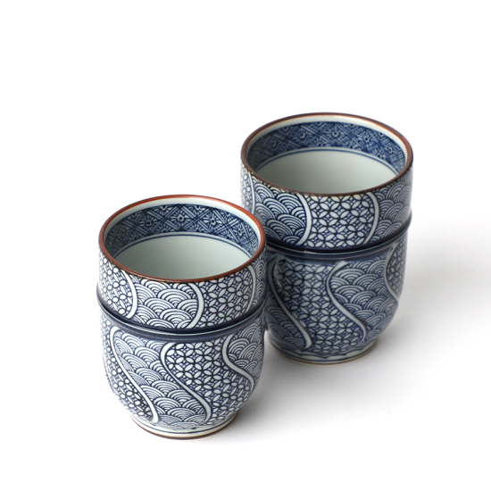 Japanese Teacup Set Jimon-Ori