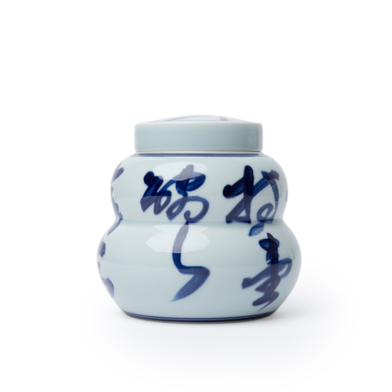 Jingdezhen Kalligraphie Porzellan kleiner Teebehälter blau-weiß