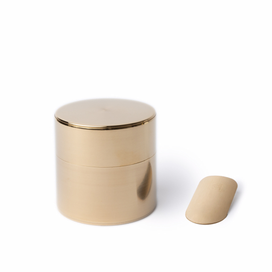 Tea Caddy Kaikado Brass Wide 120g