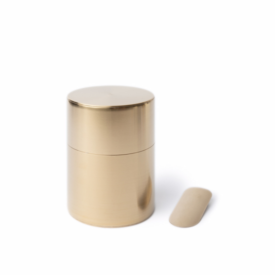 Tea Caddy Kaikado Brass Push Down Lid 200g