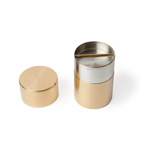 Tea Caddy Kaikado Brass Push Down Lid 200g