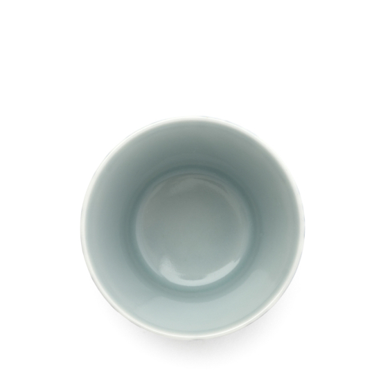 Tasse à thé bleue et blanche en porcelaine Jingdezhen calligraphie Guanzizai 