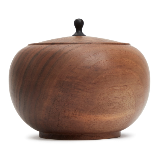 Boîte à thé en bois de noyer noir Melon L