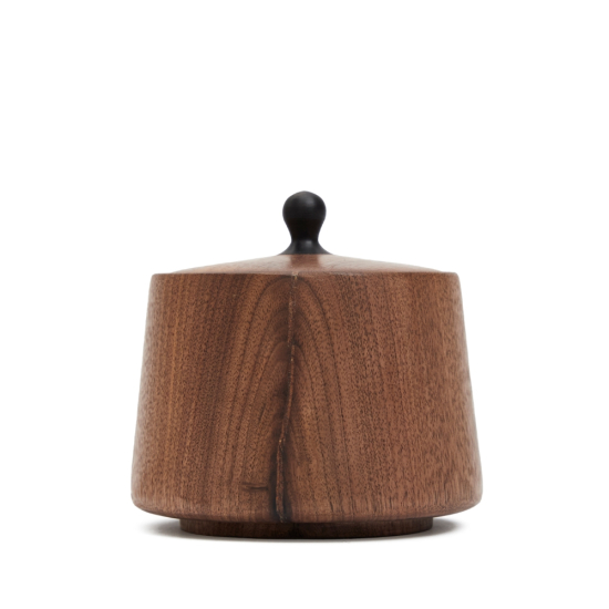 Tea Caddy Black Walnut Wood Pillar S