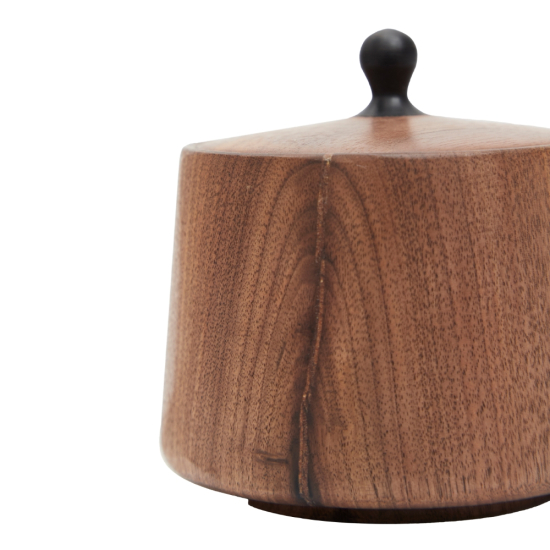 Tea Caddy Black Walnut Wood Pillar S