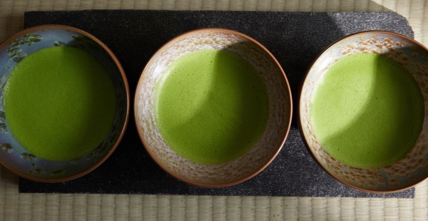 Drei Matcha Schalen Kyoyaki Yoshi en